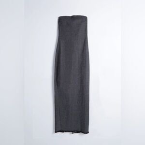 OAK + FORT DENIM TUBE MIDI DRESS